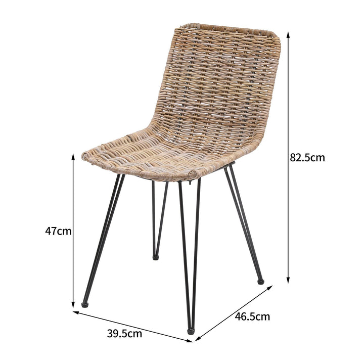 Esszimmerstühlen (2er Set) aus Metall und Fasern