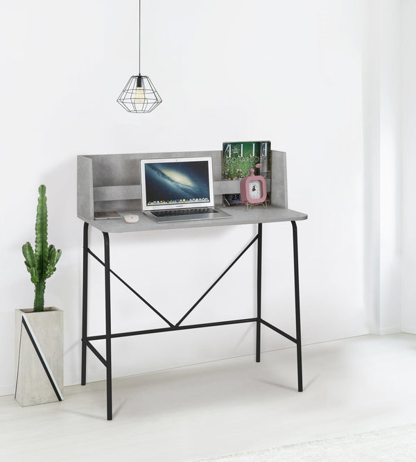 Schreibtisch aus Metall und Holz Grau