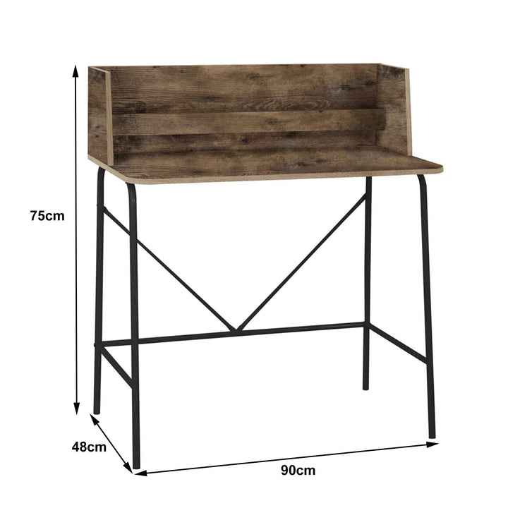 Schreibtisch aus Metall und Holz Braun