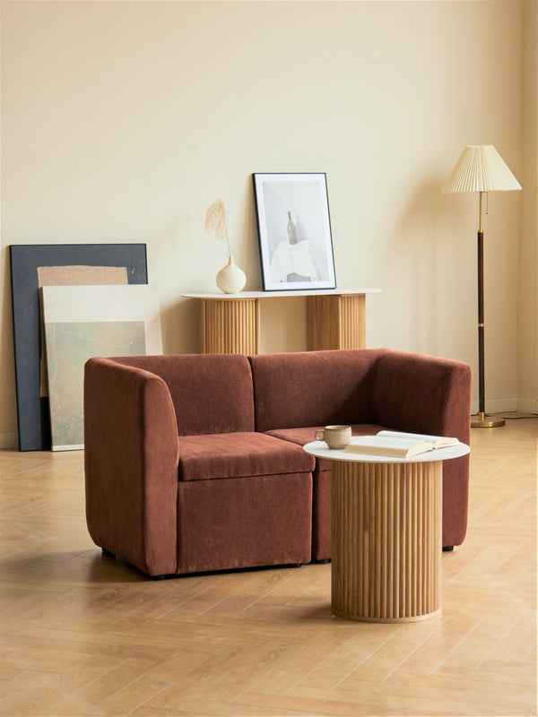 2-Personen-Modulsofa in Cord terracotta