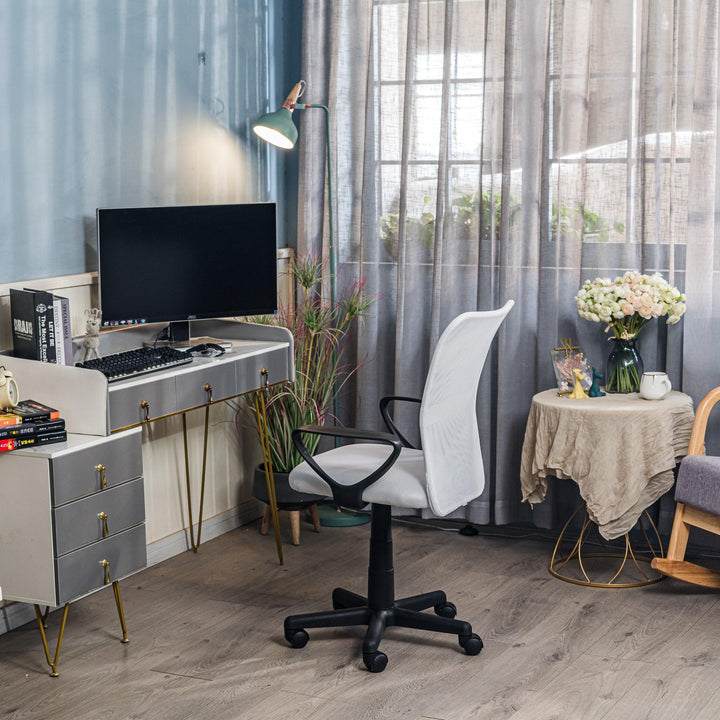 Bürostuhl mit Armlehnen aus Nylon und Stoff Schwarz