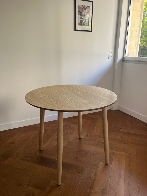 TRADITION - Runder Esstisch für 6 Personen aus massiver Kiefer Ø 120 cm, naturfarben