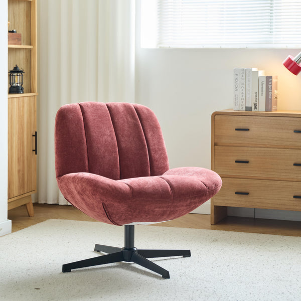 NAMSOS - Drehbarer Swivel-Sessel aus Terracotta-Stoff
