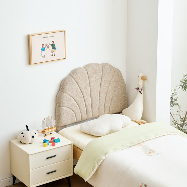 SUND - Kopfteil des Bettes 90 aus beigem Stoff