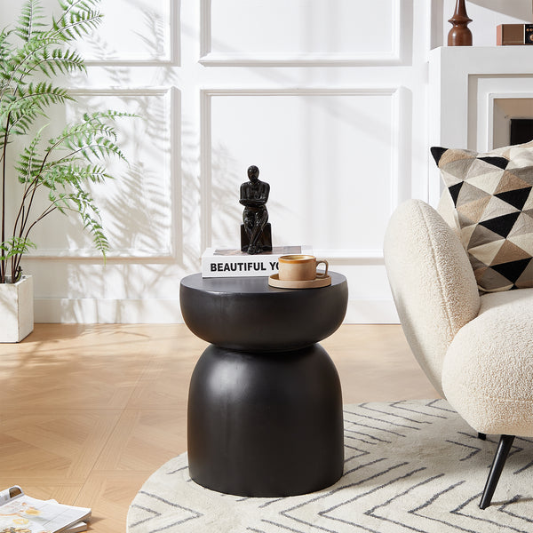 NORDFYN - Beistelltisch Sofaende innen außen Magnesit schwarz