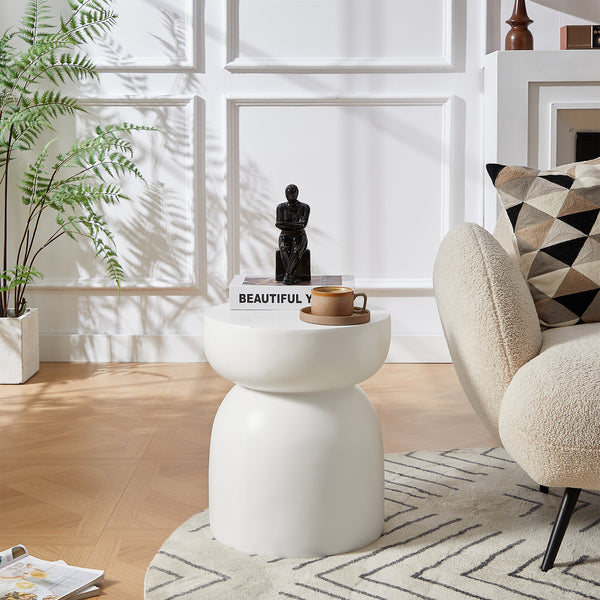 NORDFYN - Beistelltisch Sofaende innen außen Magnesit Weiß