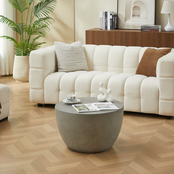 PARNU - Indoor Outdoor Couchtisch aus grauem Magnesit
