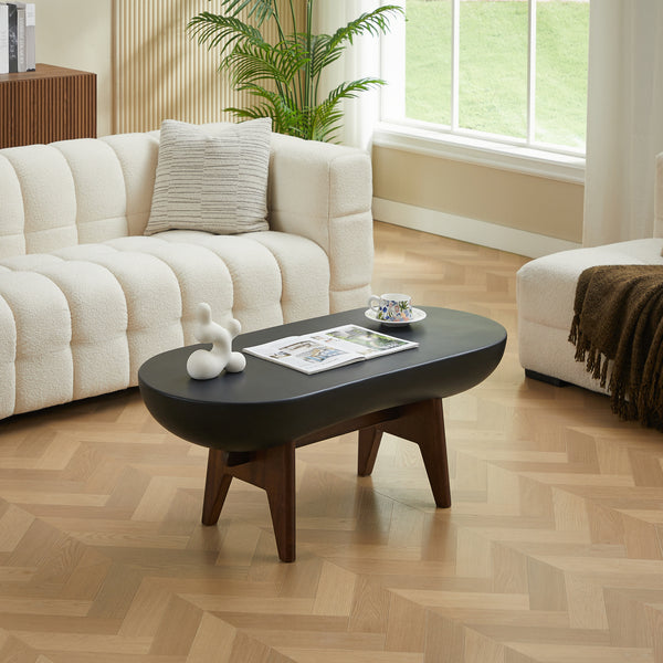 IRUNA - Indoor Outdoor Couchtisch aus schwarzem Magnesit