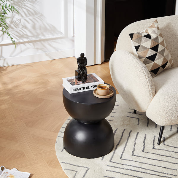 VEJEN - Beistelltisch Sofaende innen außen Magnesit schwarz