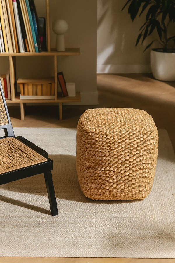JENS - Hocker mit Sofaecke aus natürlicher Jute