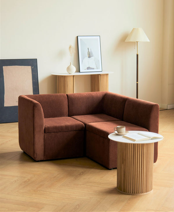 3-Personen-Modulsofa in Cord terracotta