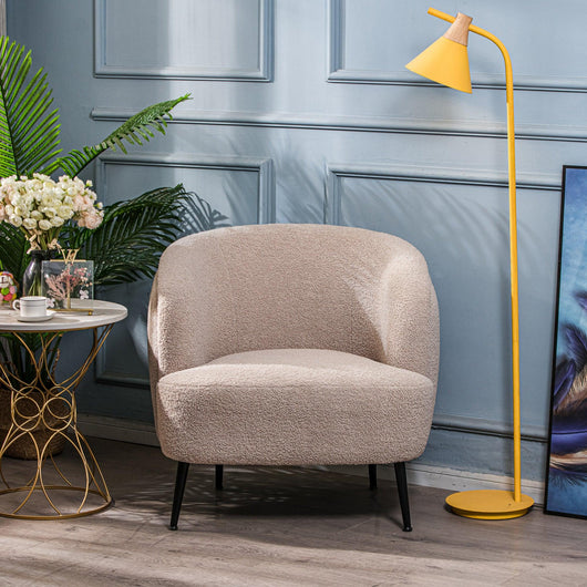 Sessel aus Metall und Wolle Beige