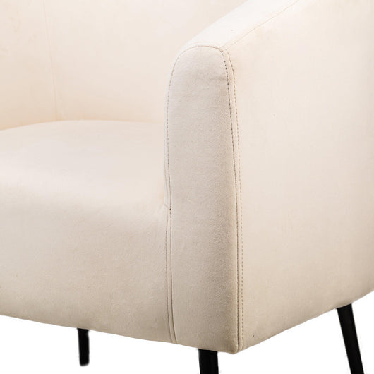 Sessel aus Metall und Samt Beige