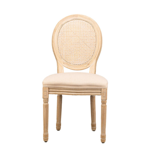 Esszimmerstühle (2er Set) aus Holz und Stoff Beige