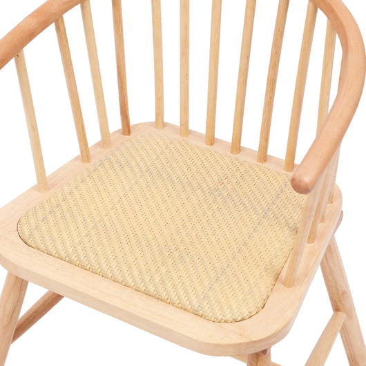 Esszimmerstühle (2er Set) aus Massivholz und Rattan