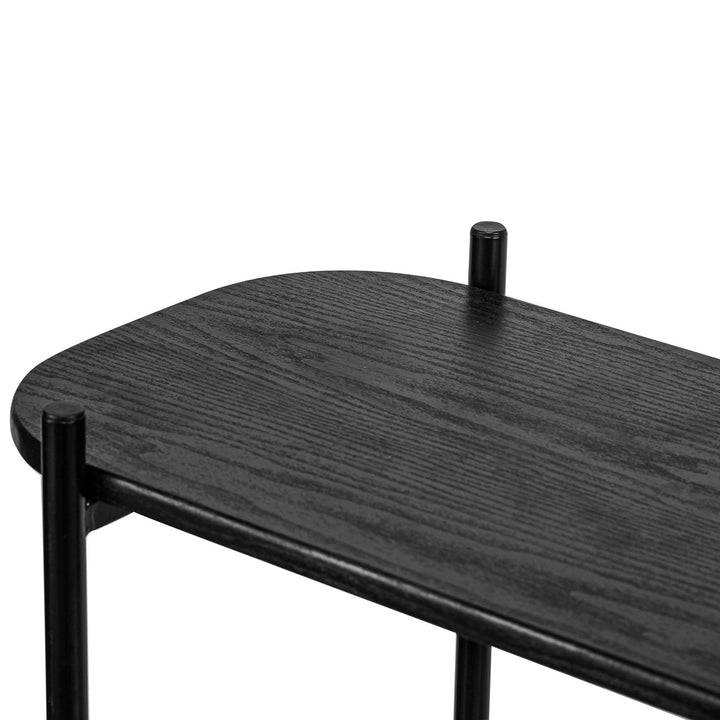 Konsolentisch aus Holz und Metall Schwarz