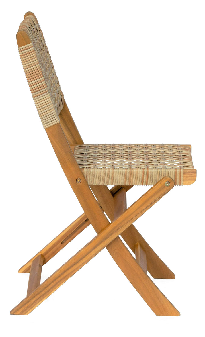 Gartenstühle (2er Set) aus Akazienholz und Seil