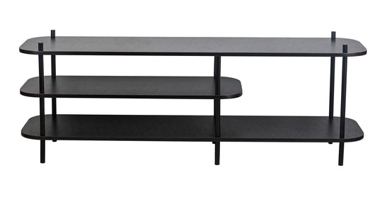 TV-Möbel aus Metall und Holz Schwarz