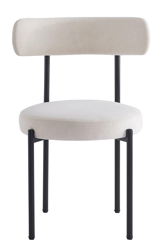 Esszimmerstühle (2er Set) aus Metall und Rattan Beige