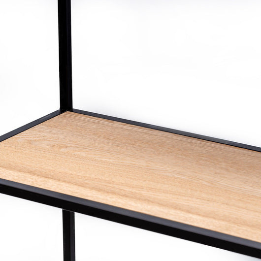Bücherregal aus Metall und Holz Schwarz