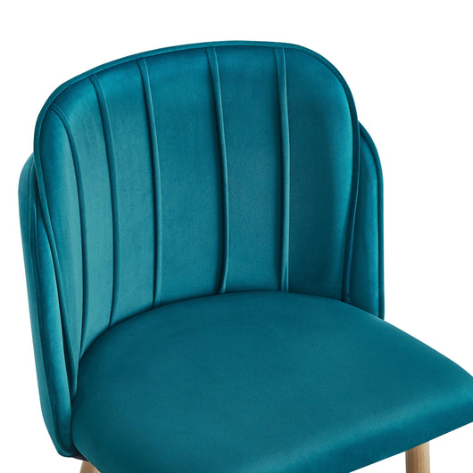 Esszimmerstühle (2er Set) aus Metall und Samt Blau