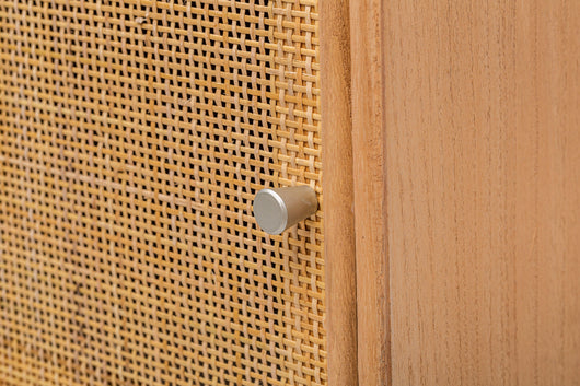 Nachttisch 1 Tür und 1 Schublade aus Rattan