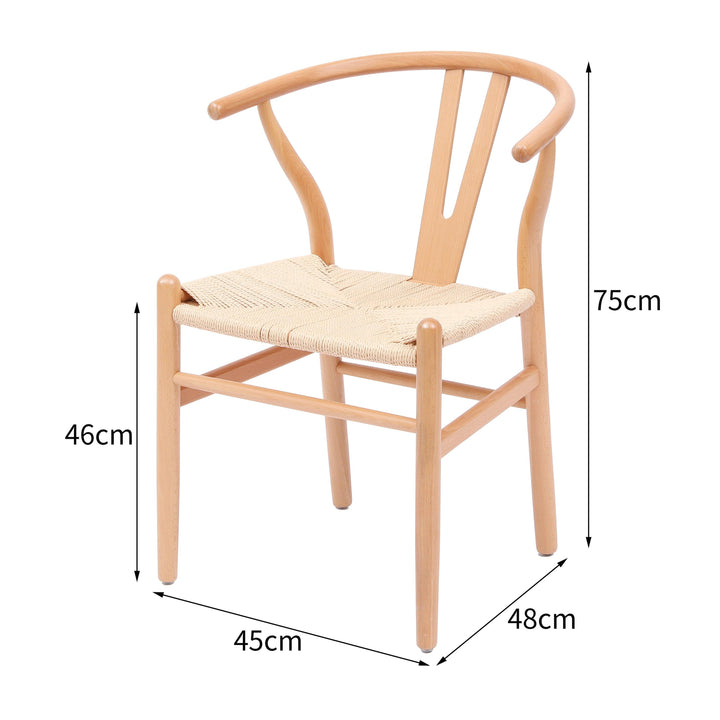 Esszimmerstühle (2er Set) aus Massivholz und Seil