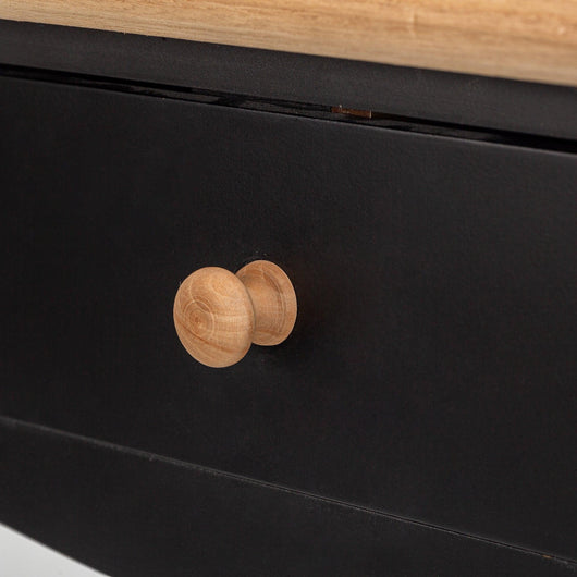Nachttisch 1 Schublade aus schwarzem Holz