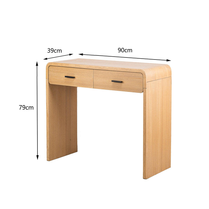 Konsolentisch mit 2 Schubladen aus Holz