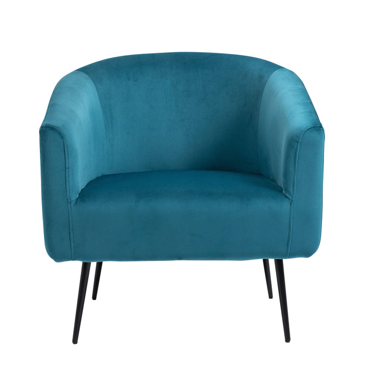 Sessel aus Metall und Samt Blau