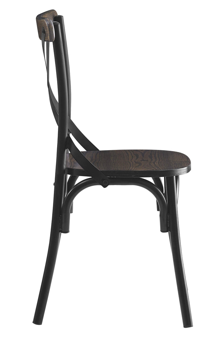 Esszimmerstühle (2er Set) aus Metall und Holz Grau