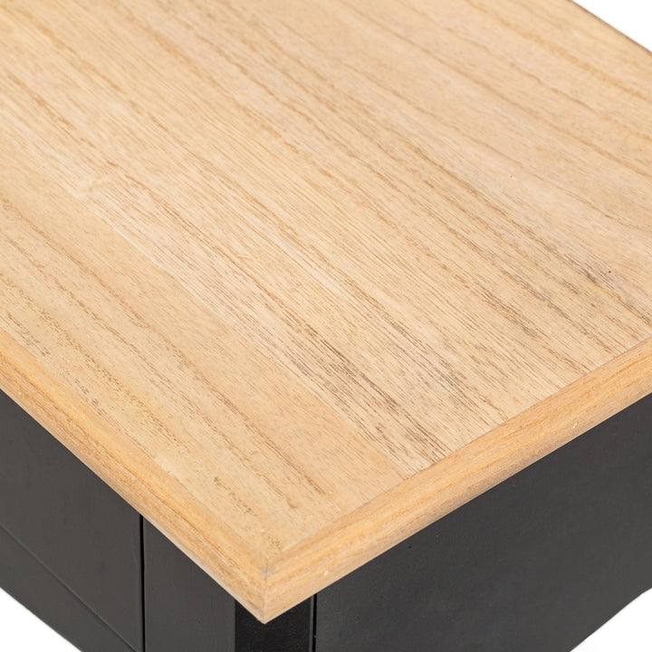 Nachttisch 1 Schublade aus schwarzem Holz