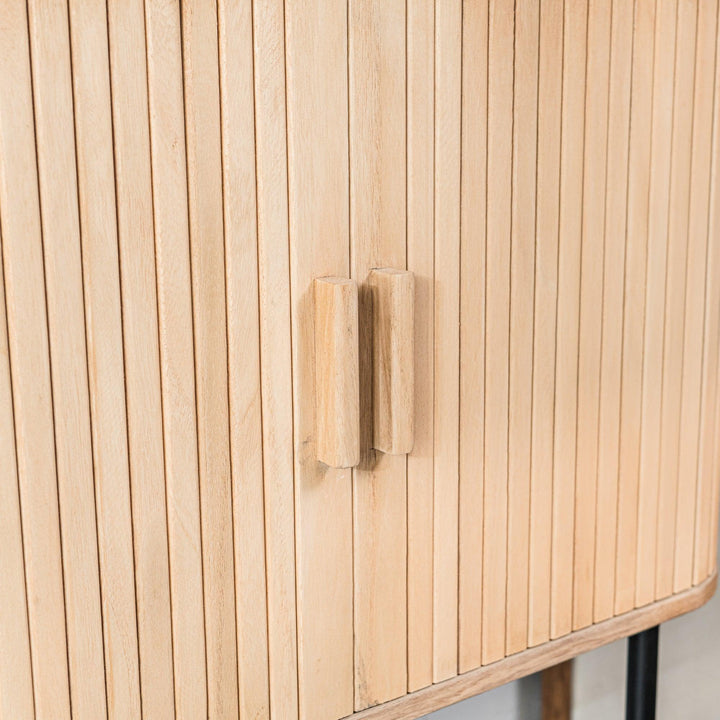 Buffetschrank mit 2 Türen aus Holz und Metall