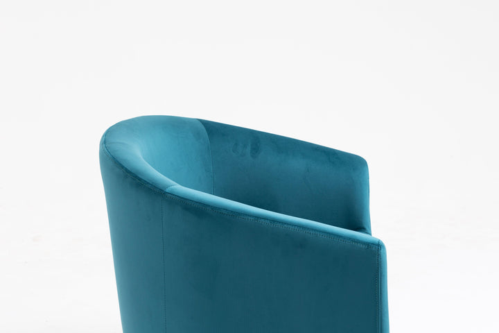 Sessel aus Metall und Samt Blau