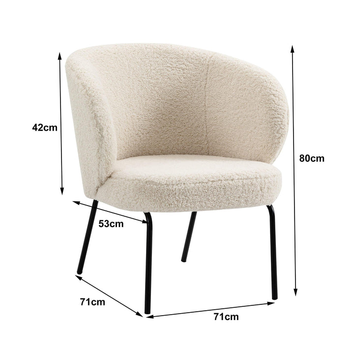 Sessel aus Metall und Wolle Weiß