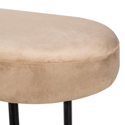 Sitzbank aus Metall und Samt Beige