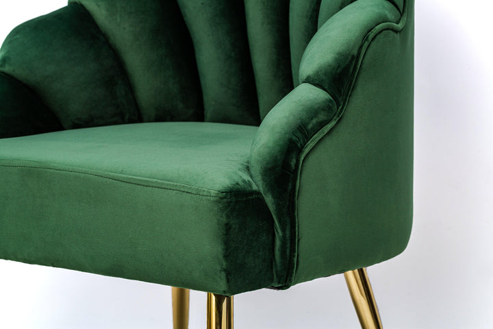 Retro-Sessel aus Metall und Samt Grün