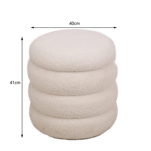 Hocker aus Wolle Weiß